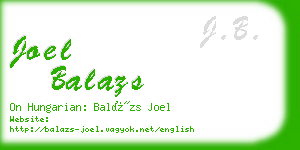 joel balazs business card